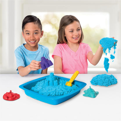 Kinetic Sand, Sandbox Playset with 1lb of Green and 3 Molds, for Ages 3 and up