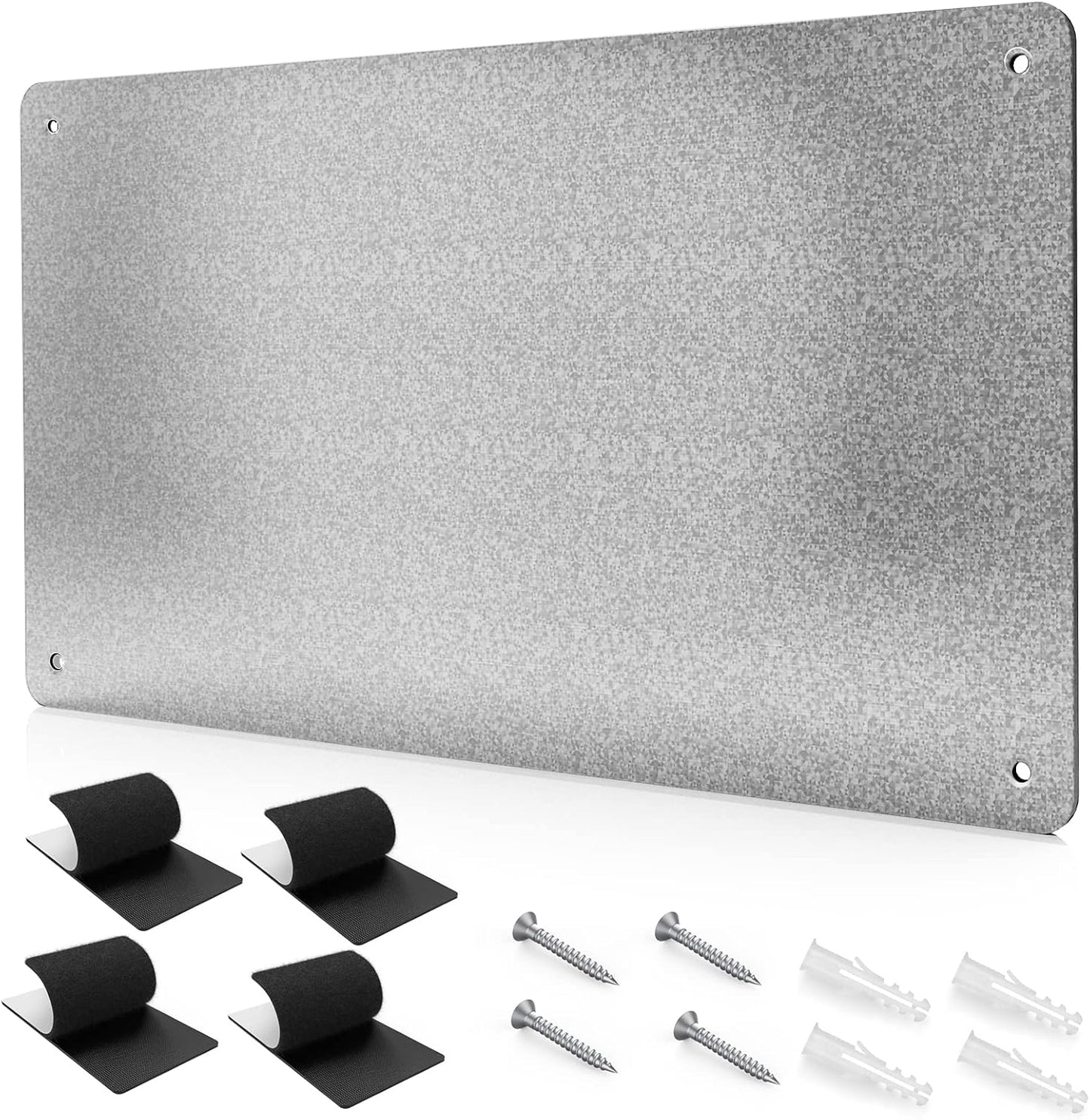 17.7" x 11.8" Black Metal Magnetic Board - Magnet Bulletin Board to Display Magnetic Letters Numbers Animal, Poetry, Spice Jars, Notes, Photos, Suitable for Wall, Refrigerator, Cubicle, Cabinet