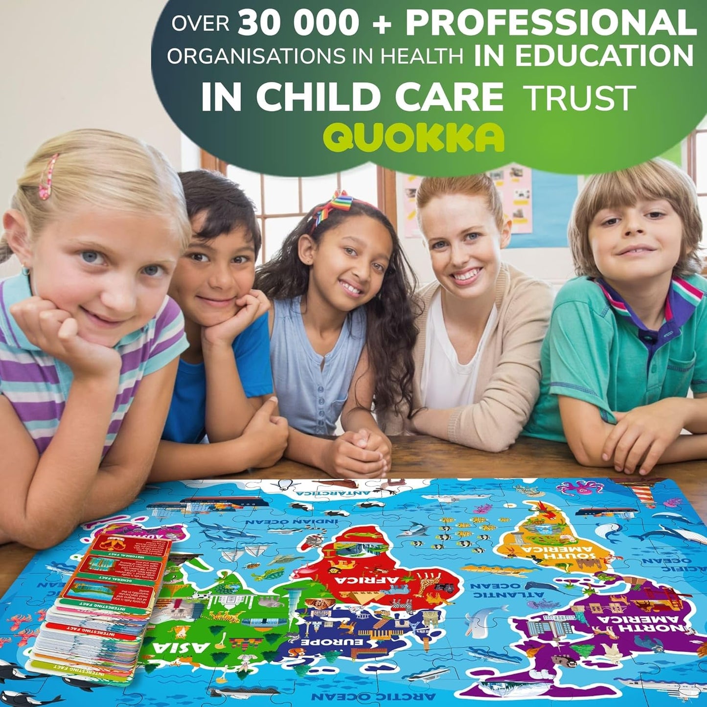 United States Puzzles for Kids Ages 4-6 - 70 Pcs USA Map Kids Puzzle with 50 Cards 400+ USA Facts - State & Capitals Floor Jigsaw Puzzles for Children 6-8 - Educational Toys Gift for Boys Girls