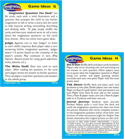 Super Duper Publications | Imagination Questions Fun Deck Flash Cards | Educational Learning Resource for Children