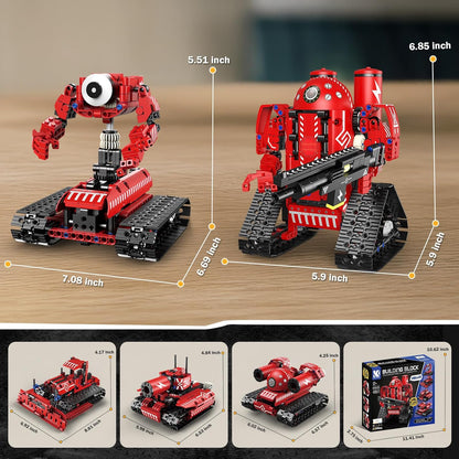 STEM Robot Building Kit with Remote Control for Boys Age 6-13, Coding Robotic Technic Toys Birthday Gifts for Kids, 5 in 1 Science Kit Robotic Models with 539 Pieces