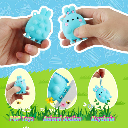 ChildFun 24 PCS Party Favors for Kids,3D Animal Pop Toys,Goodie Bags Stuffers for Kids,Pinata Stuffers Carnival Prizes,Fidget Toys Bulk,Prize for Classroom,Suction Toys for Toddlers
