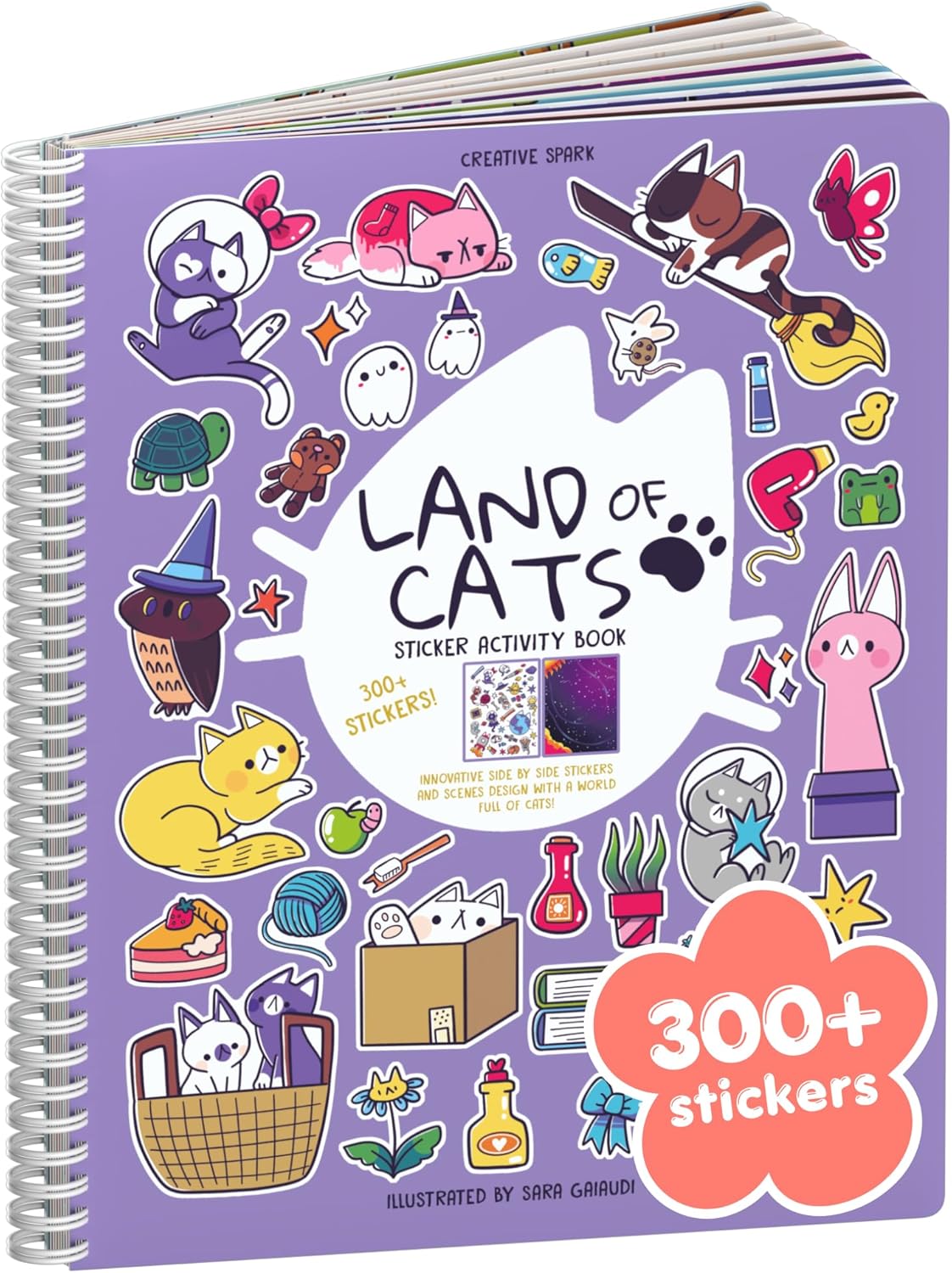 Animals Habitat 500+ Kids Sticker Book by Cupkin Toddler Airplane Travel Activity Coloring and Sticker Book, Road Trip Essentials, 12 Coloring Pages + 12 Scenes for Ages 2–8 Years - Colors A