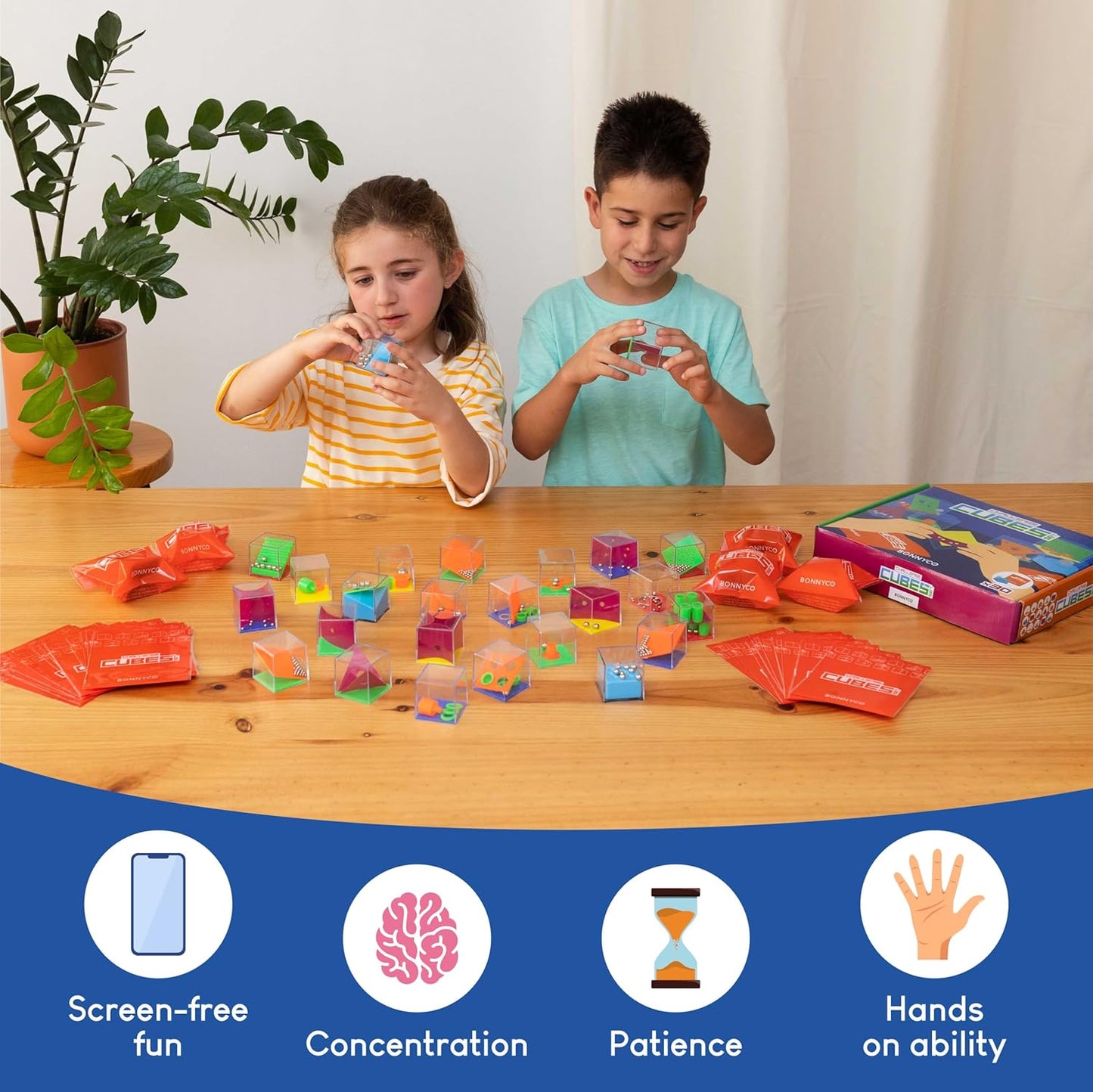 BONNYCO Brain Teaser Puzzles Cubes Kids Party Favors Pack 30. Pinata Goodie Bags Stuffers for Kids 3-5 4-8, Return Gifts for Birthday Party. Mini Puzzle Games, Classroom Prizes, Rewards Stocking
