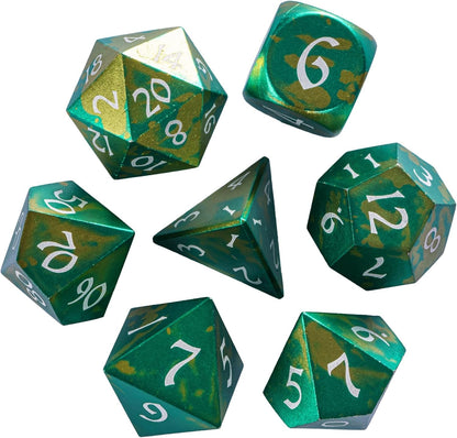 UDIXI Steampunk Metal Dice Set, 7 Die Polyhedral DND Dice Set for D&D Role Playing Game and Math Teaching (Ancient Copper)