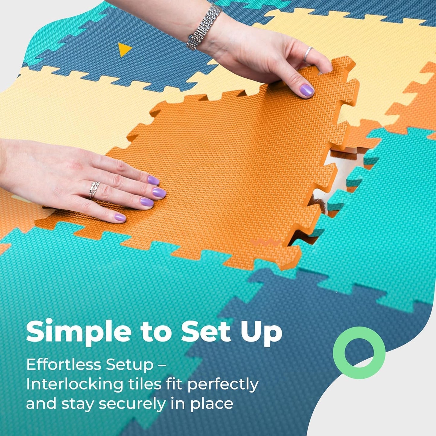 MioTetto Baby Play Mat, Soft Foam Floor Tiles for Kids. Adjustable Interlocking Foam Tiles, Fits with 50x50 Playpen Baby mat for Crawling & Development, Safe & Non-Toxic Playmat for Babies 6-12 Months