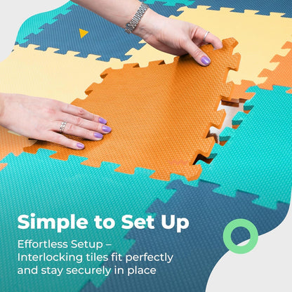MioTetto Baby Play Mat, Soft Foam Floor Tiles for Kids. Adjustable Interlocking Foam Tiles, Fits with 50x50 Playpen Baby mat for Crawling & Development, Safe & Non-Toxic Playmat for Babies 6-12 Months