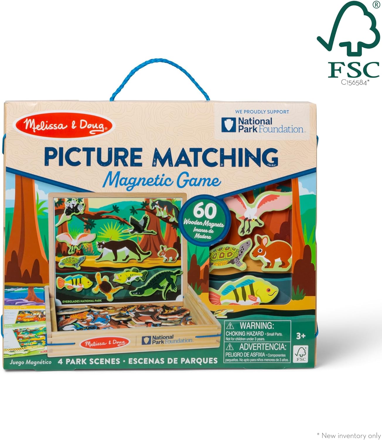 Melissa & Doug National Parks Wooden Picture Matching Magnetic Game Kids Animal Magnets Activity for Boys and Girls Ages 3+ - FSC-Certified Materials