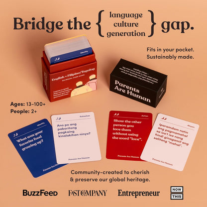 Parents Are Human, Relationship Cards, Get to Know Each Other Better, Parents, Families, Teens & Kids Relationship Building, Light & Deep Questions, 70 Questions & Activity Cards, English
