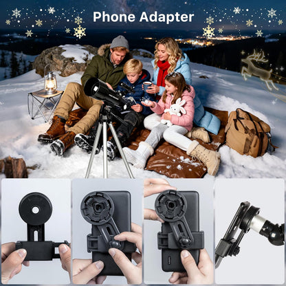 FREE SOLDIER Telescope for Kids 70mm Aperture Astronomical Refractor Telescopes for Beginners (15X-150X) 300mm Telescope for Adults High Powered with A Phone Adapter & A Wireless Remote (White)