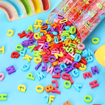 Augshy 400Pcs Large Letter Beads, Macaroon Hollow Letter Beads Plastic A-Z Mixed Alphabet Shape Bead for Jewelry Making Bracelets Necklaces Key Chains Shoelaces Crafts Party Decor(9 x 12 mm)