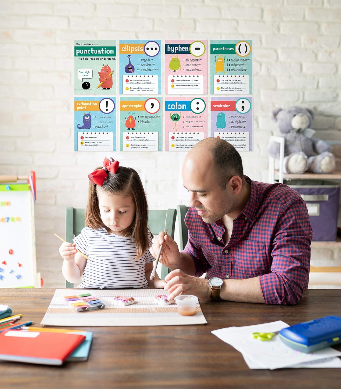 Carson Dellosa 14-Piece Mathematics Strategy Posters, 8.5" x 11" Wall Art Ten Frame, Counting, Number Line, Math Manipulatives, Facts, and More Strategies, Classroom Decor and Teacher Supplies