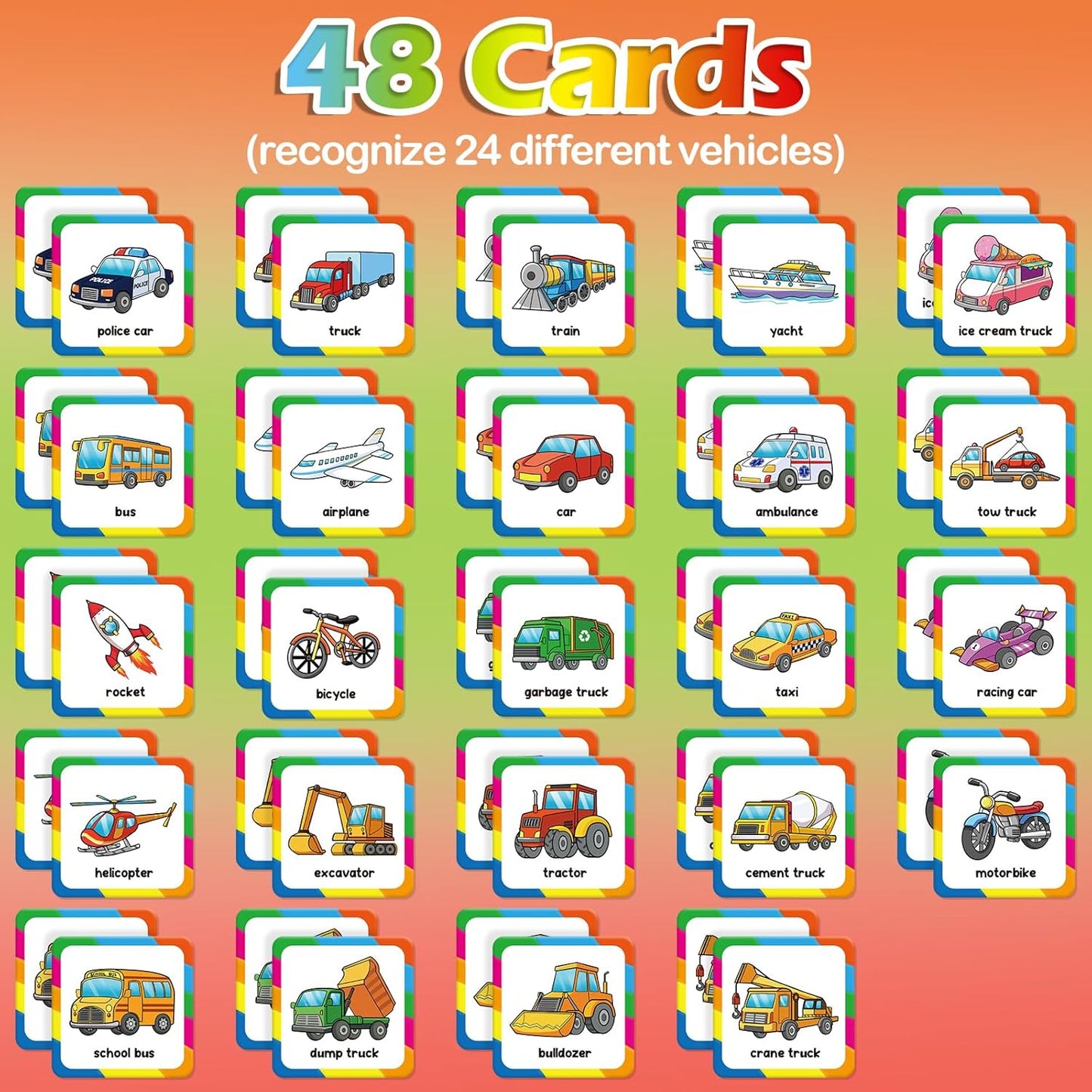 Aizweb CVC Word Match Game - 60 Pc Toddler Card Games for Kids Ages 3-6, Phonics Flash Cards for Preschool & Kindergarten Learning Activities, Educational Toys for Home School Supplies