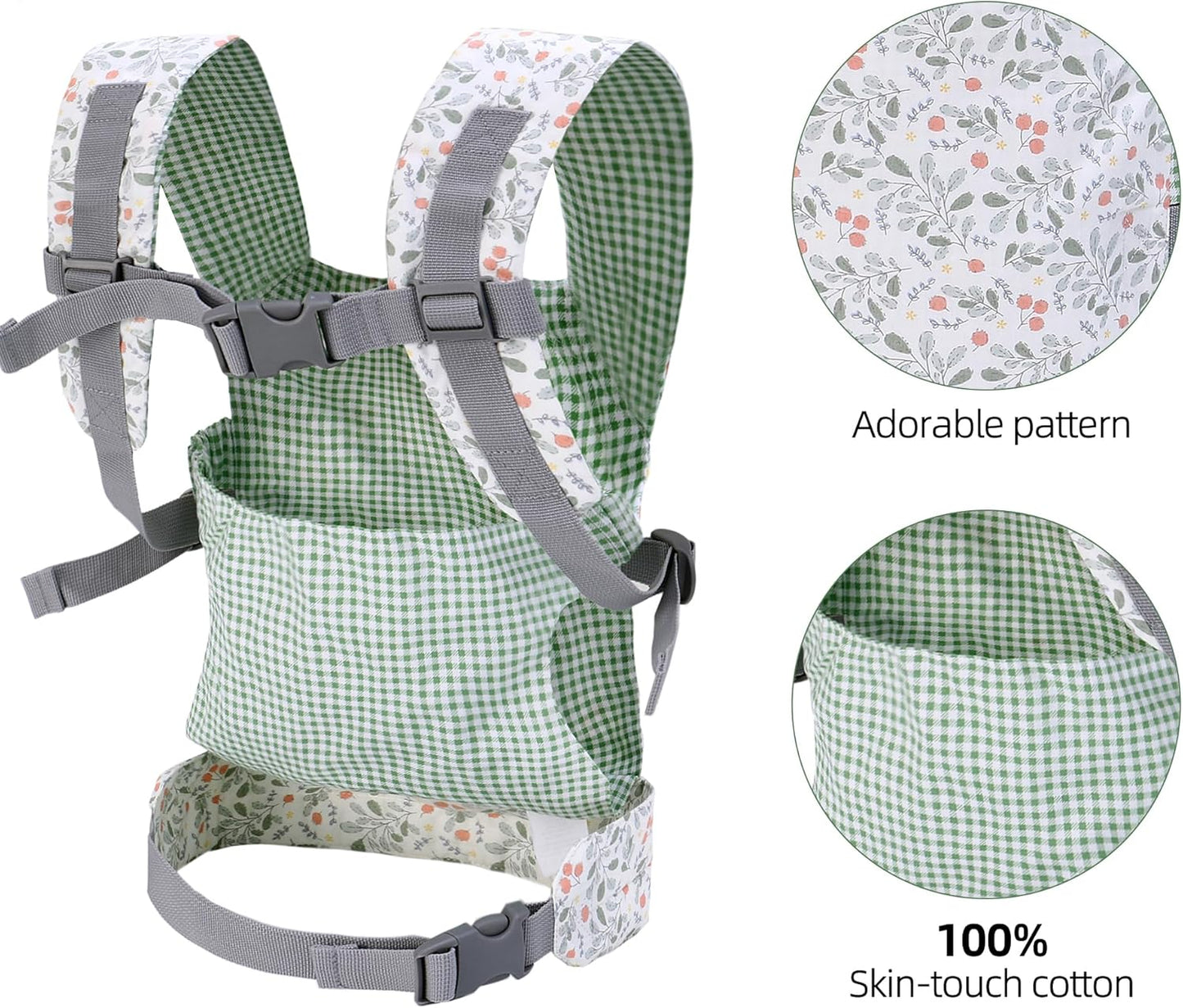 Miracle Baby Doll Carrier for Kids, Front and Back Baby Doll Accessories Backpack Kid Toddlers Play Toy Baby Carriers with Adjustable Straps for Little Girls