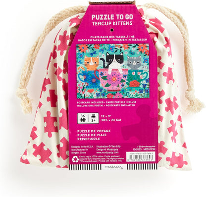 Mudpuppy Unicorn Magic – 36 Piece Puzzle to Go Featuring Sparkly Magical Unicorns Perfect Travel Activity for Children Ages 3 and Up