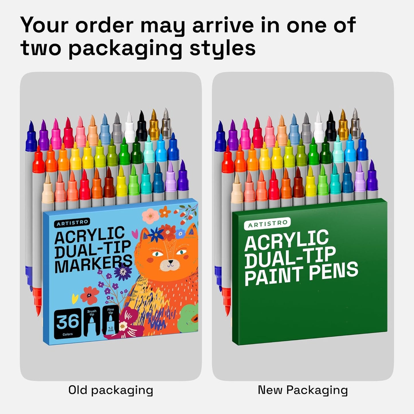 ARTISTRO 42 Acrylic Paint Markers, Paint Pens, Drawing Markers for Textile, Rock, Glass, Wood, Paper, Ceramic, Canvas, DIY - Art Supplies Kit for Kids and Adults (Extra Fine Tip)