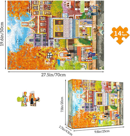 Puzzles for Adults 1000 Pieces,Seaview Campground Jigsaw Puzzle with 1:1 HD Poster, Perfect Interlocking No Dust, Stress Relief Ideal Gift for Family Games