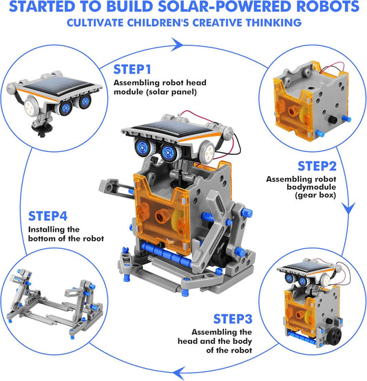 STEM 13-in-1 Education Solar Power Robots Toys for Boys Age 8+, Educational Toy DIY Science Kits for Kids, Building Experiment Robotics Set Birthday Gifts for 8+ Years Old Boys and Girls