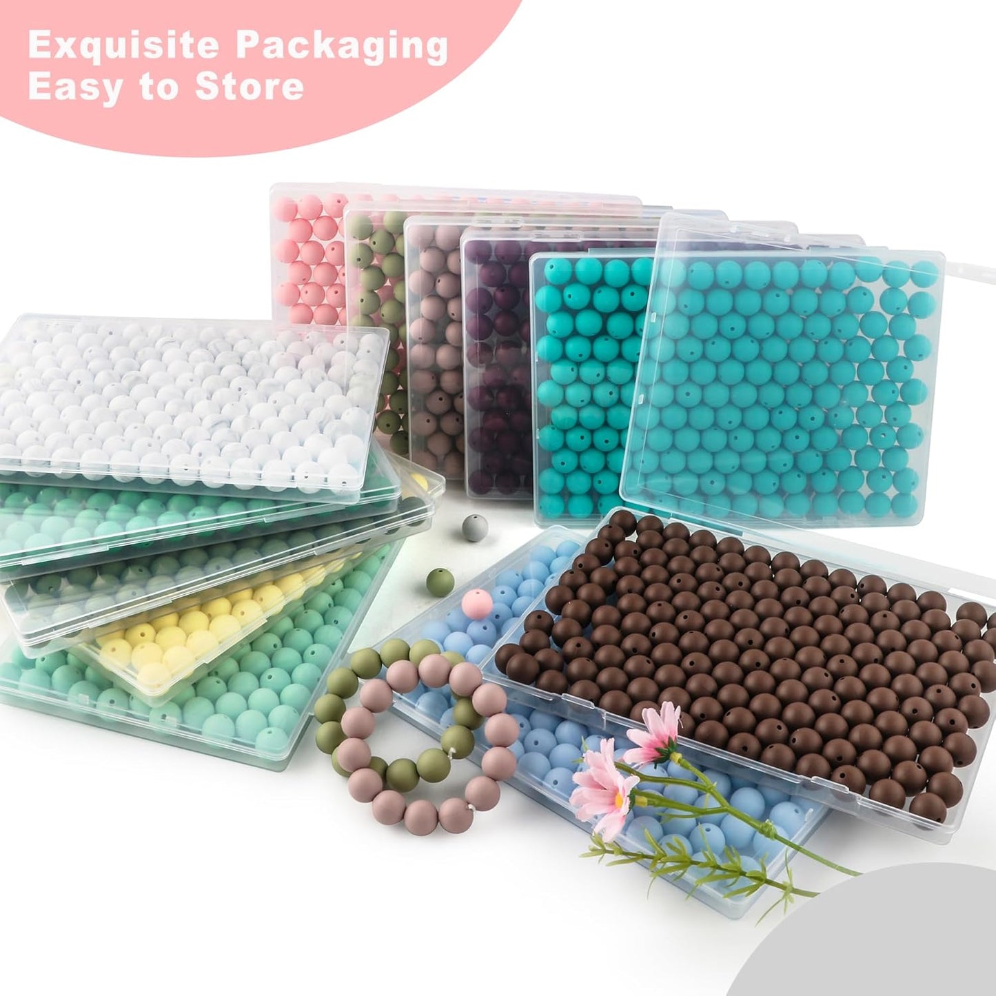 65Pcs 19mm Silicone Beads for Keychain Making Bracelet Necklace, Bulk Round Silicone Beads for Pens（Christmas Green） - Colors A