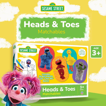 MasterPieces Kids Games - Sesame Street Heads & Toes Matching Game - Fun and Educational - Laugh and Learn