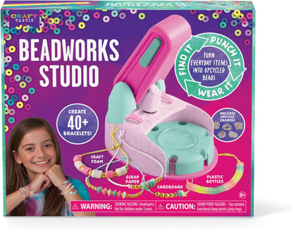 Craft-Tastic Beadworks Studio Friendship Bracelet Making Kit - Kids Bracelets, Arts and Crafts, Friendship Bracelet Kit, Make 40+ Bracelets, Ages 8+