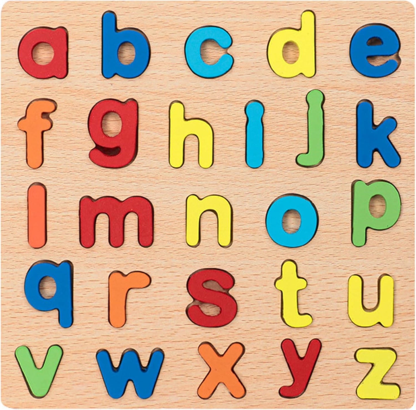 4-in-1 Wooden Alphabet Puzzle for Kids Ages 3+ – Upper & Lowercase Letters, Numbers & Shapes – Montessori Educational Learning Toy for Toddlers & Preschool – Fine Motor & Early STEM Skills