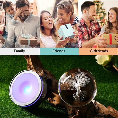 IFOLAINA 3D Solar System Crystal Ball Model Gift Space Astronomy Gift Planets Multicolor Universe Globe Ball Science Astrophysics Gift Night Light Kids Bedroom Adults Gift