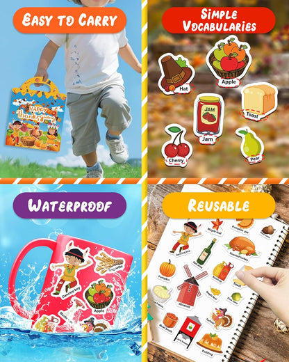 Benresive Reusable Sticker Books for Toddlers, Fun Travel Stickers for Kids, Toddler Sticker Book, Crafts Activities for Toddlers, 3 and Up Birthady Gifts - Vehicle