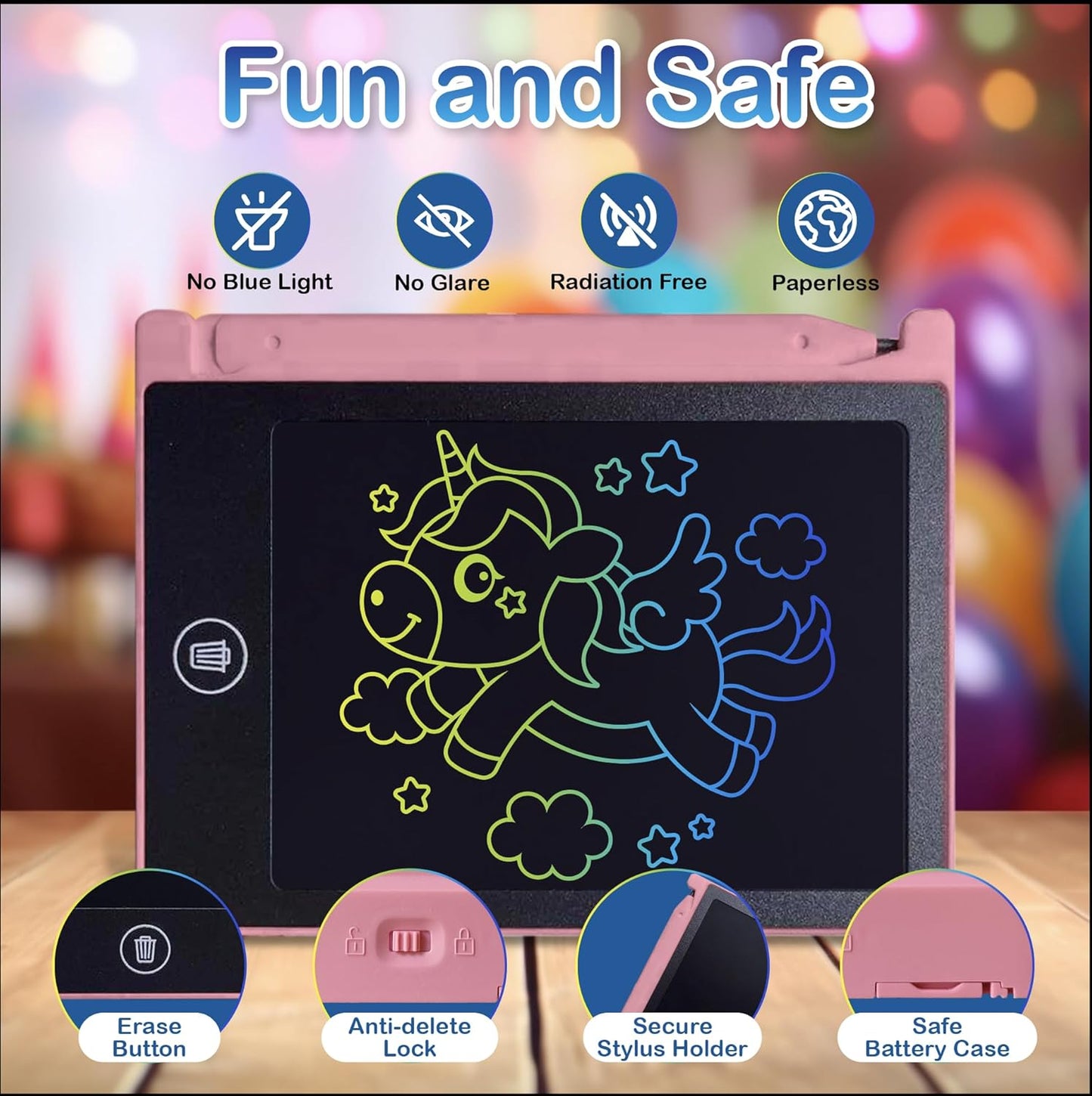 Party Favor Mini LCD Writing Tablet for Kids, 6 Pack – 4.5 Inch Mini Drawing Board. Fun and Educational for Kids that Sketch and Doodle. Perfect Goodie Bag and Gift Bag Filler, School Prize Or Gift