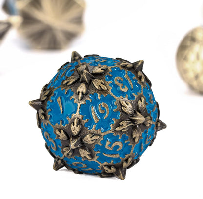 UDIXI Steampunk Metal Dice Set, 7 Die Polyhedral DND Dice Set for D&D Role Playing Game and Math Teaching (Ancient Copper)