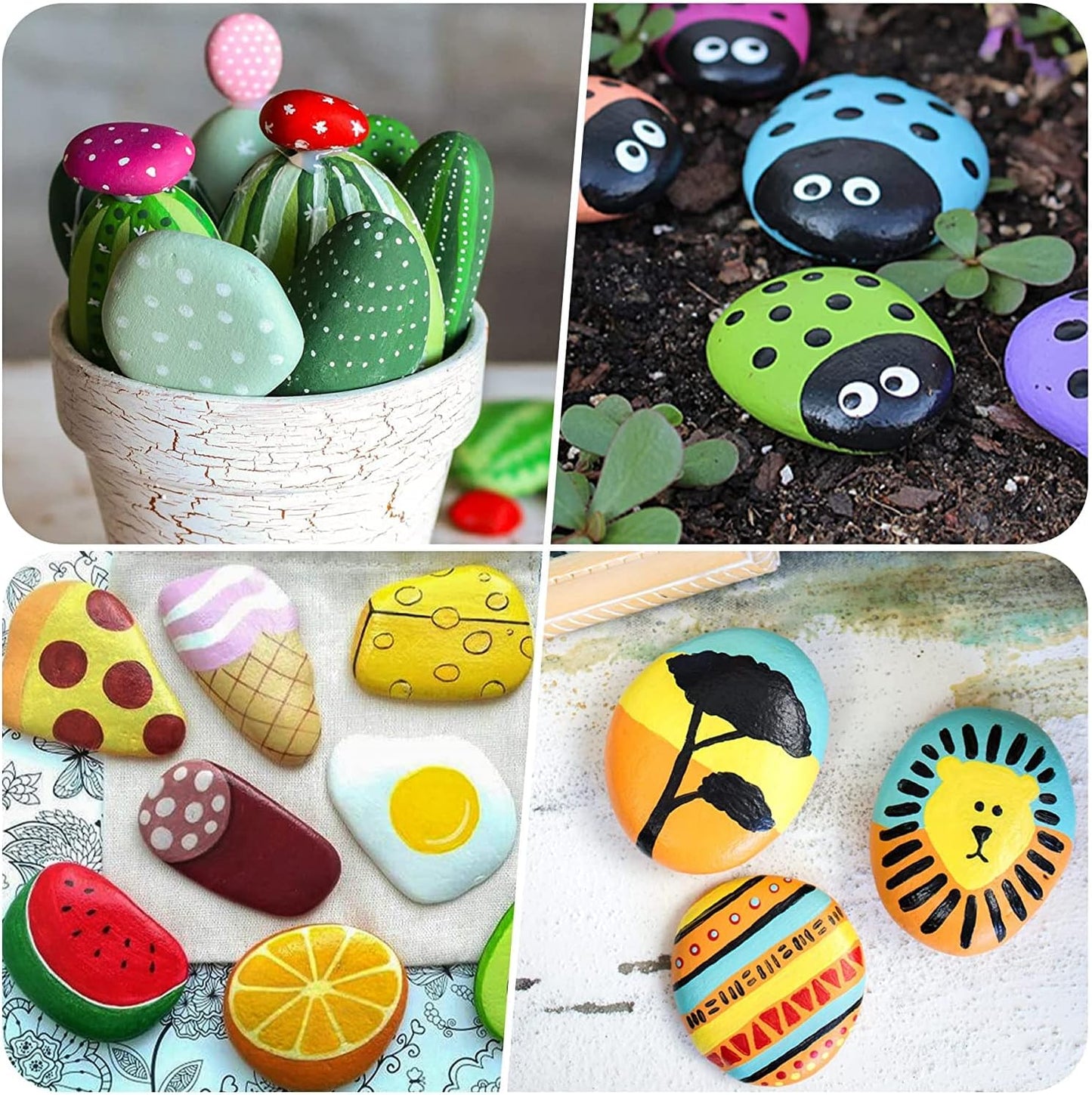 River Rocks for Painting 45 Pcs Large 2-3 Inch Flat Smooth Painting Stones Craft Rock to Paint for Kids Crafts Painting Bulk