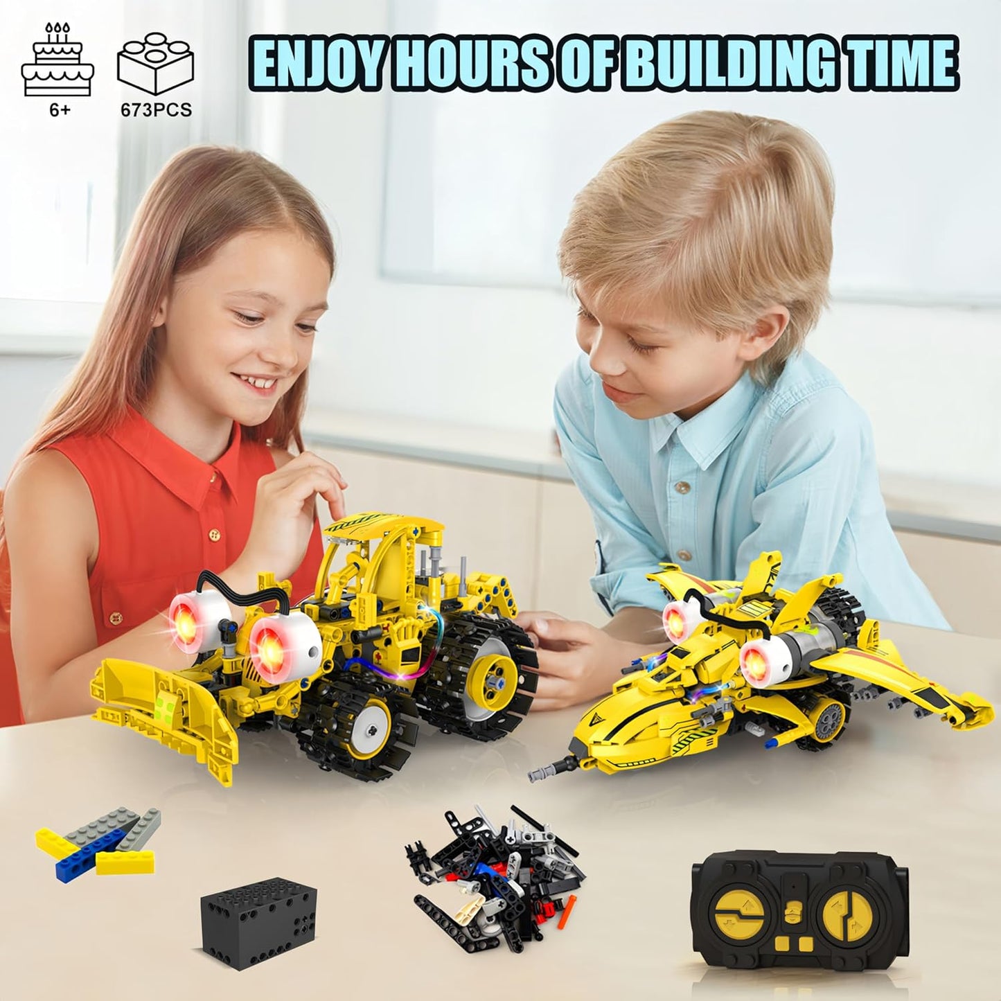 Yerloa Robot Building Kit STEM Gifts for Ages 8-13 with App & Remote Control, 5 in 1 Building Set Coding Robotic Toys for Ages 6 7 8 9 10 11 12 Years Old Boy Girl Easter Birthday Gifts (673pcs)