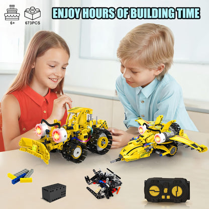 Yerloa Robot Building Kit STEM Gifts for Ages 8-13 with App & Remote Control, 5 in 1 Building Set Coding Robotic Toys for Ages 6 7 8 9 10 11 12 Years Old Boy Girl Easter Birthday Gifts (673pcs)
