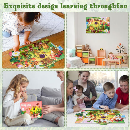 Jumbo Floor Puzzle for Kids, Large Jigsaw Puzzles 24 Piece for Kids Ages 3-5,Preschool Learning & Education Toys, Gifts for 4-8 Year Old Boys and Girls (Jungle Animals)
