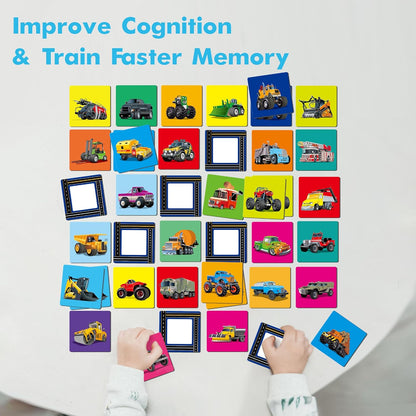 Hebayy 72 PCS Memory Matching Game, Real Animal Matching Cards for Toddlers 36 Pairs Memory Cards for Preschool 4 5 6 Years Old