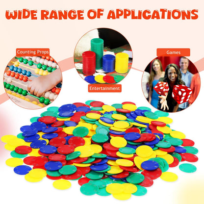Toyvian 400 pcs Poker Chips Counting Chips Math Calculations Bingo Chips Reward Tokens Card Games