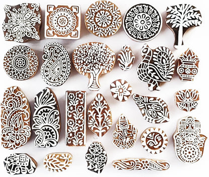 Royal Kraft Assorted Wooden Block Printing Stamps (Set of 10) Bulk01_10