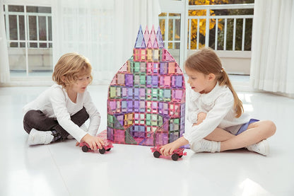 MEGAGONTILES Marble Run Magnetic Tiles Set 120PCS | STEM-Authenticated Magnetic Building Blocks with Marble Track Pieces | Educational Construction Toy for Kids Ages 3–8 (Boys & Girls)