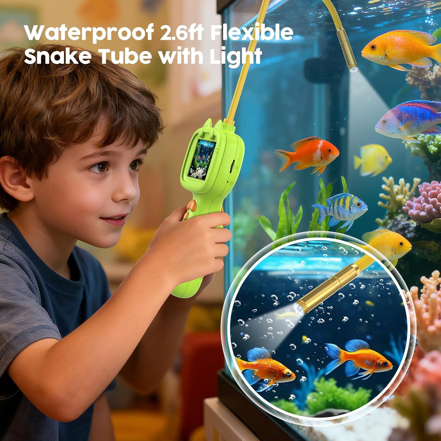 JDZ Kids Borescope Toy with Light, STEM Educational Toy, Birthday Gift for Boys Girls, Outdoor, Nature Exploration, Kids Toy for 4 5 6 7 8 9 10 Years Old