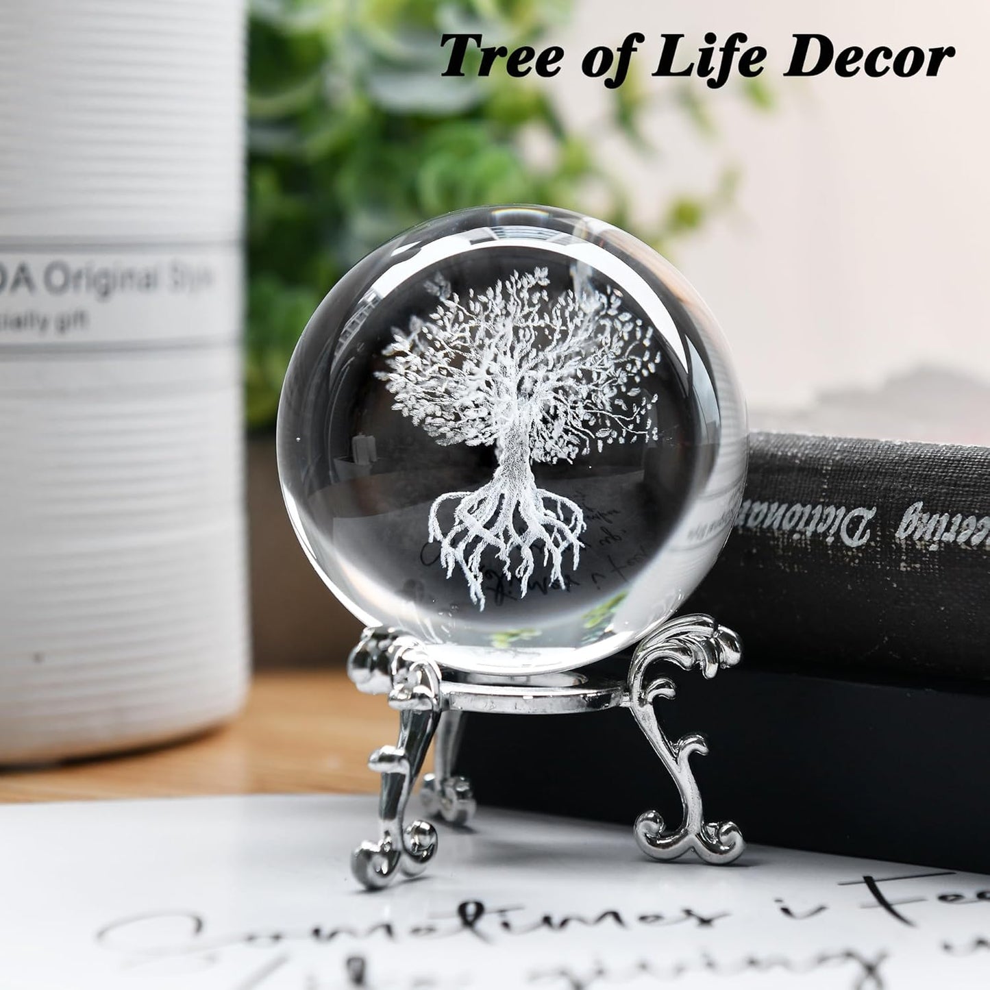 IFOLAINA 3D Solar System Crystal Ball 60mm Laser Engraved Glass Sphere Home Decor with Stand Solar System Planet Model Decor Space Universe Gifts for Astronomy Lovers
