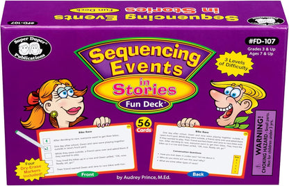 Super Duper Publications | Sequencing Events in Stories Fun Deck Flash Cards | Educational Learning Resource for Children