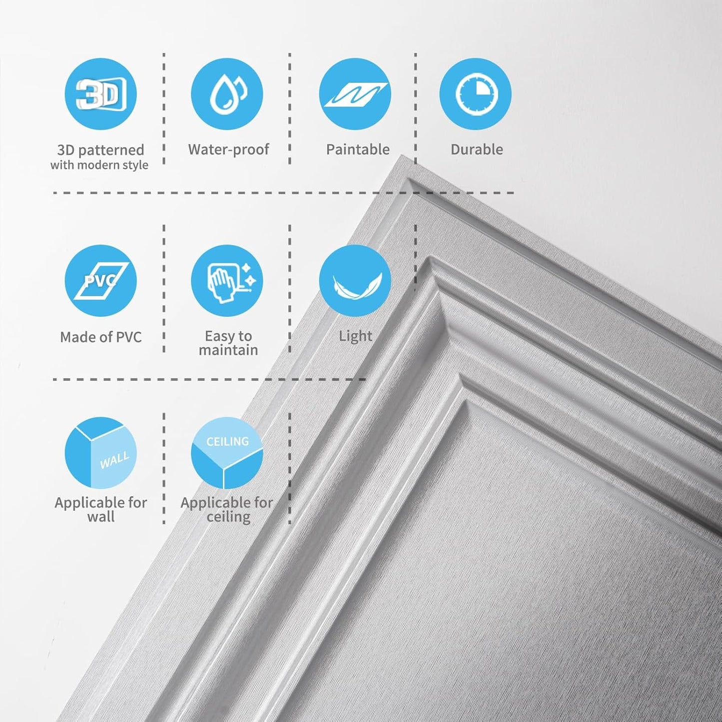 Art3d PVC Ceiling Tiles, 2'x2' Plastic Sheet in Black (12-Pack)