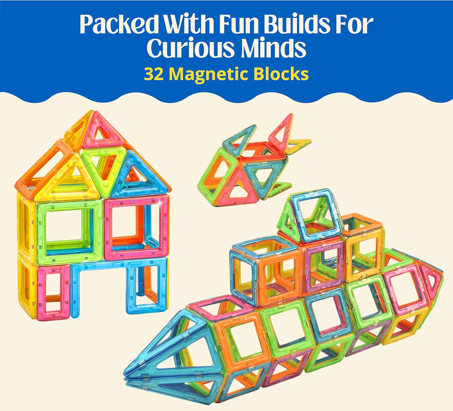 6-in-1 STEM Robotics Kit for Kids 6-12 – Build 5 Real Moving Robots + 32 Magnetic Blocks, Engineering Science Toy with Tools, Educational Gift Set for Boys & Girls
