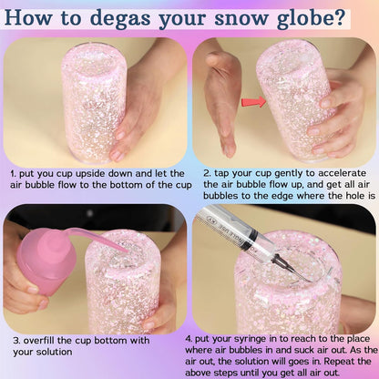 Maucircol 13 Pieces Snow Globe Tumbler DIY Kit Supplies for Snow Globe, Snowglobe Tumbler DIY Tool (Cups are NOT Included)