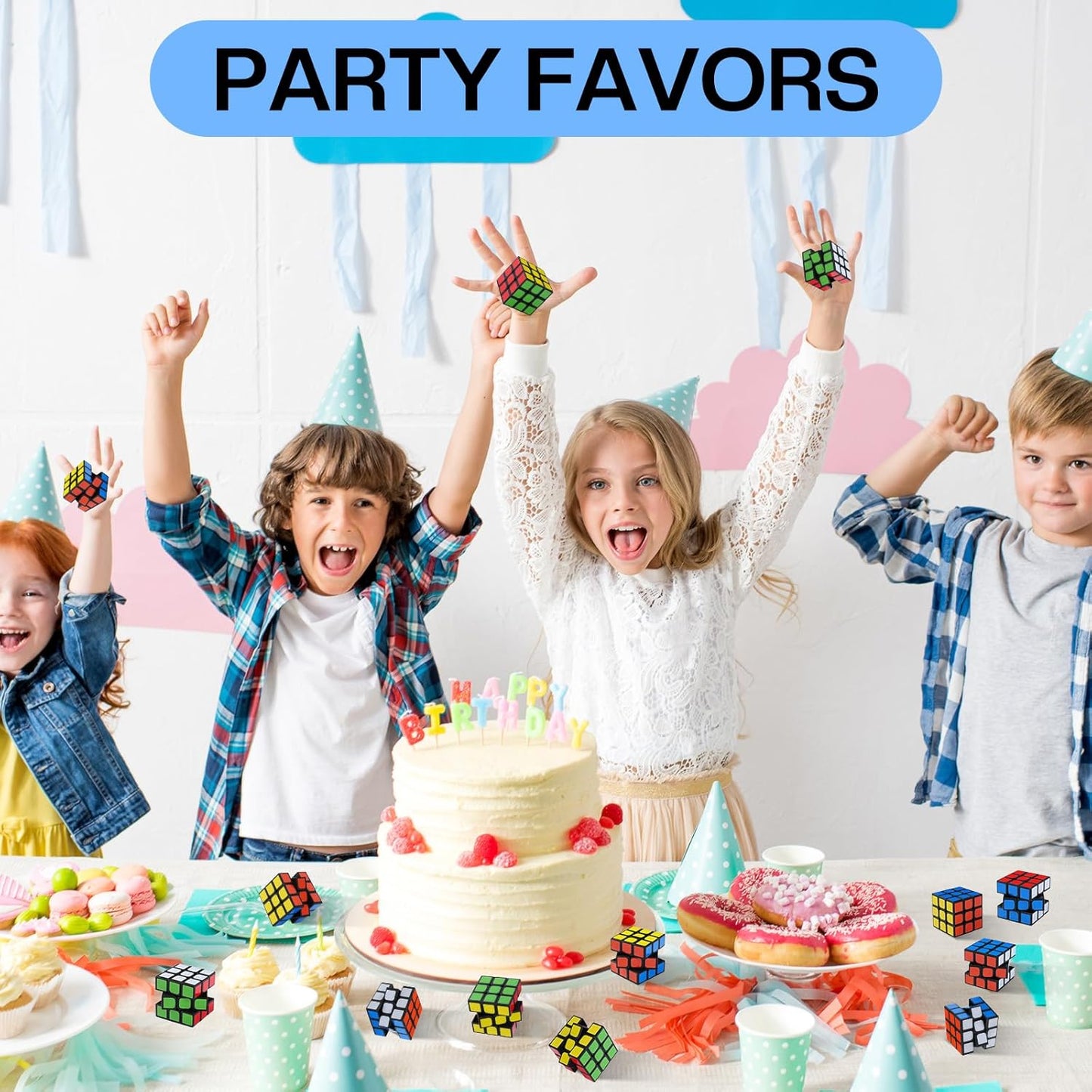 12 Pack Mini Cube Puzzles Perfect for Kids Birthday Party Favors, Classroom Prizes, School Rewards Stress Relief Toys and Easter or Christmas Stocking Stuffers Great as Goody Bag Fillers