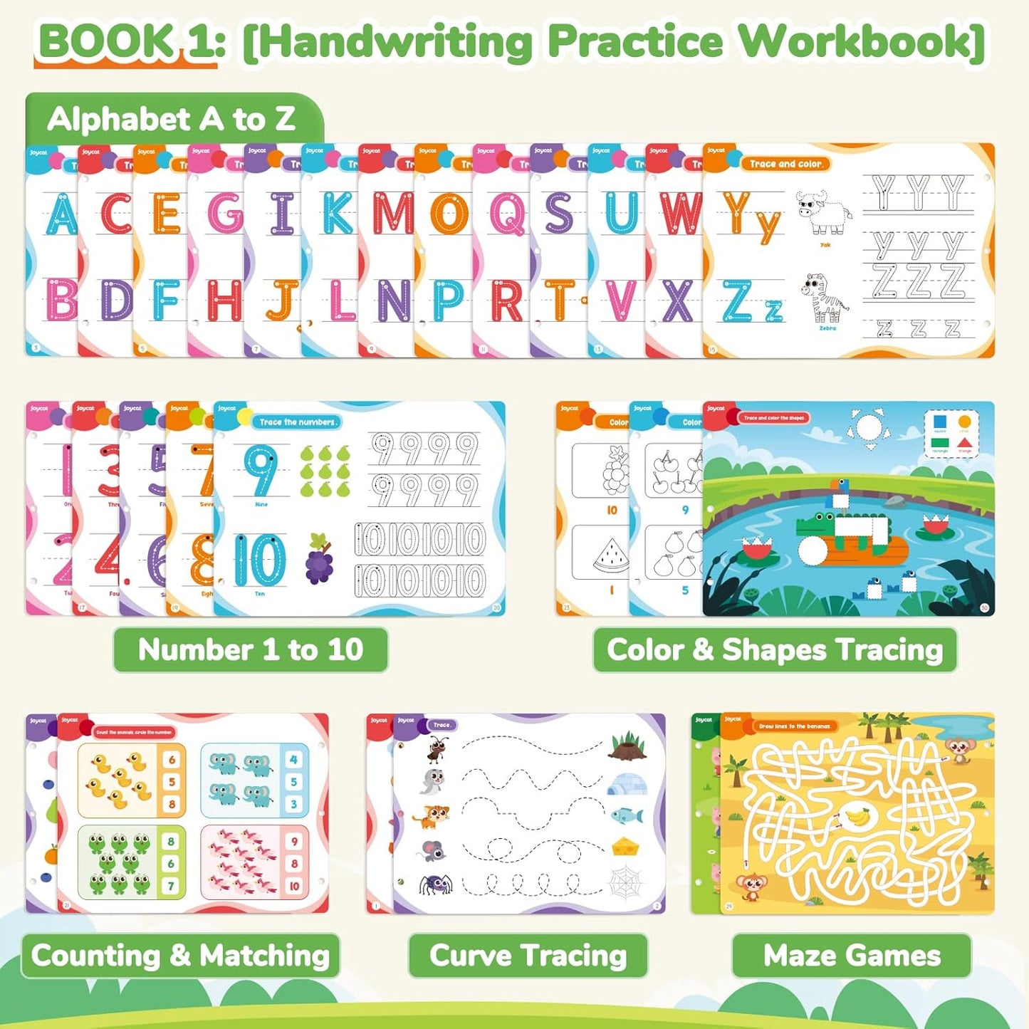 JoyCat Seek & Find Game Books - Preschool Learning Activity for Toddlers & Kids Ages 3-5, Travel Activities Toys for Road Trip Car Airplane, Busy Book, Birthday Gifts for Girls and Boys Ages 4-8