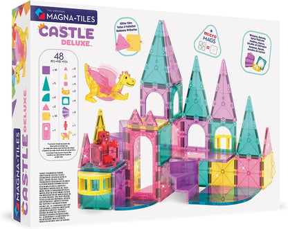 Magna-Tiles Castle DLX 48-Piece Magnetic Construction Set, The Original Magnetic Building Brand