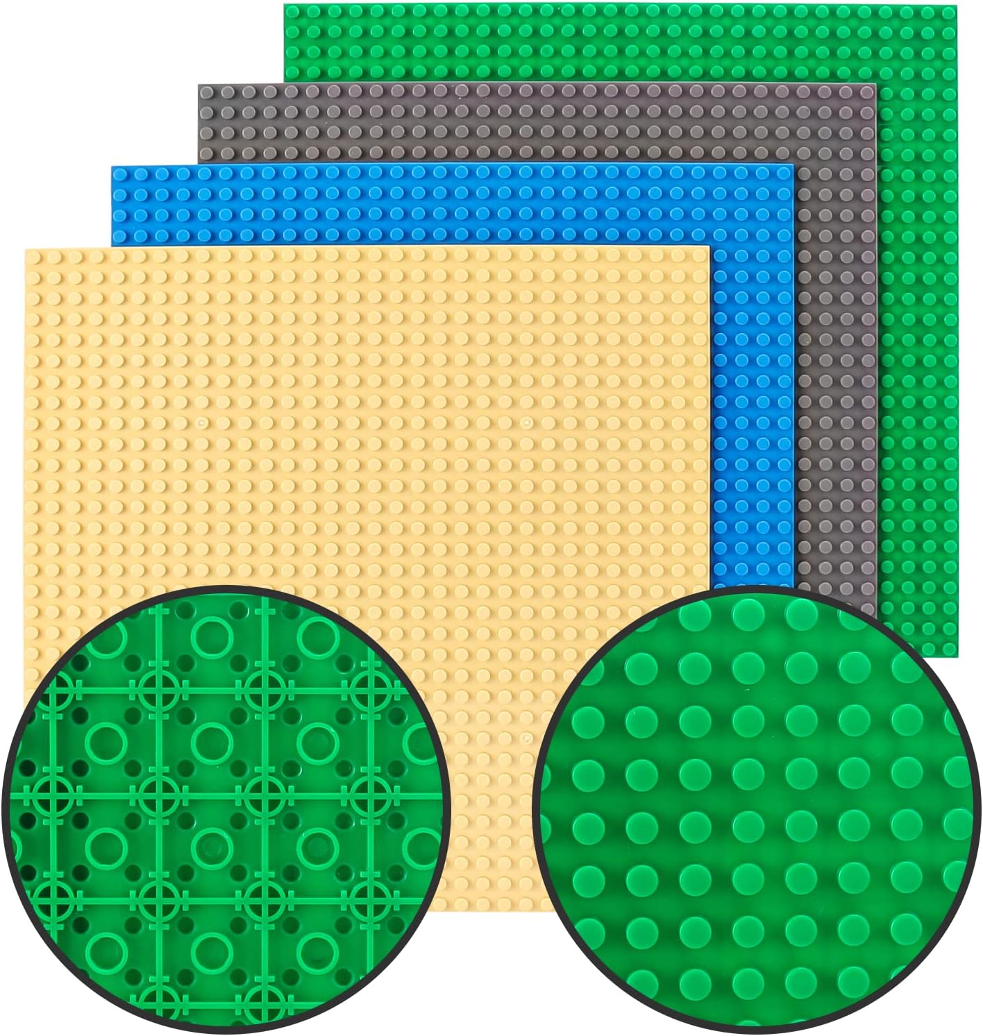 Building Blocks Baseplates Classic Baseplates, Double-Sided Design, Stackable, the Underlying is Compatible with the Block, 100% Compatible with Major Brands 10" x 10"