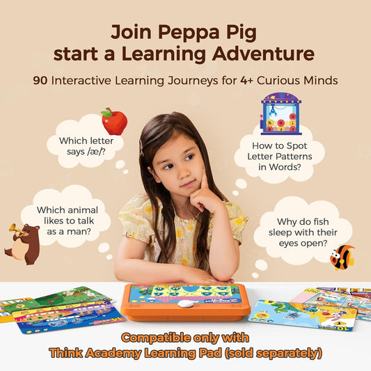 Think Academy Level 2 Flash Cards for Kids Ages 4+, Compatible with Learning Pad, Montessori-Inspired Learning Toys to Learn Phonics, Early Math, Logic, Teamwork & Daily Life