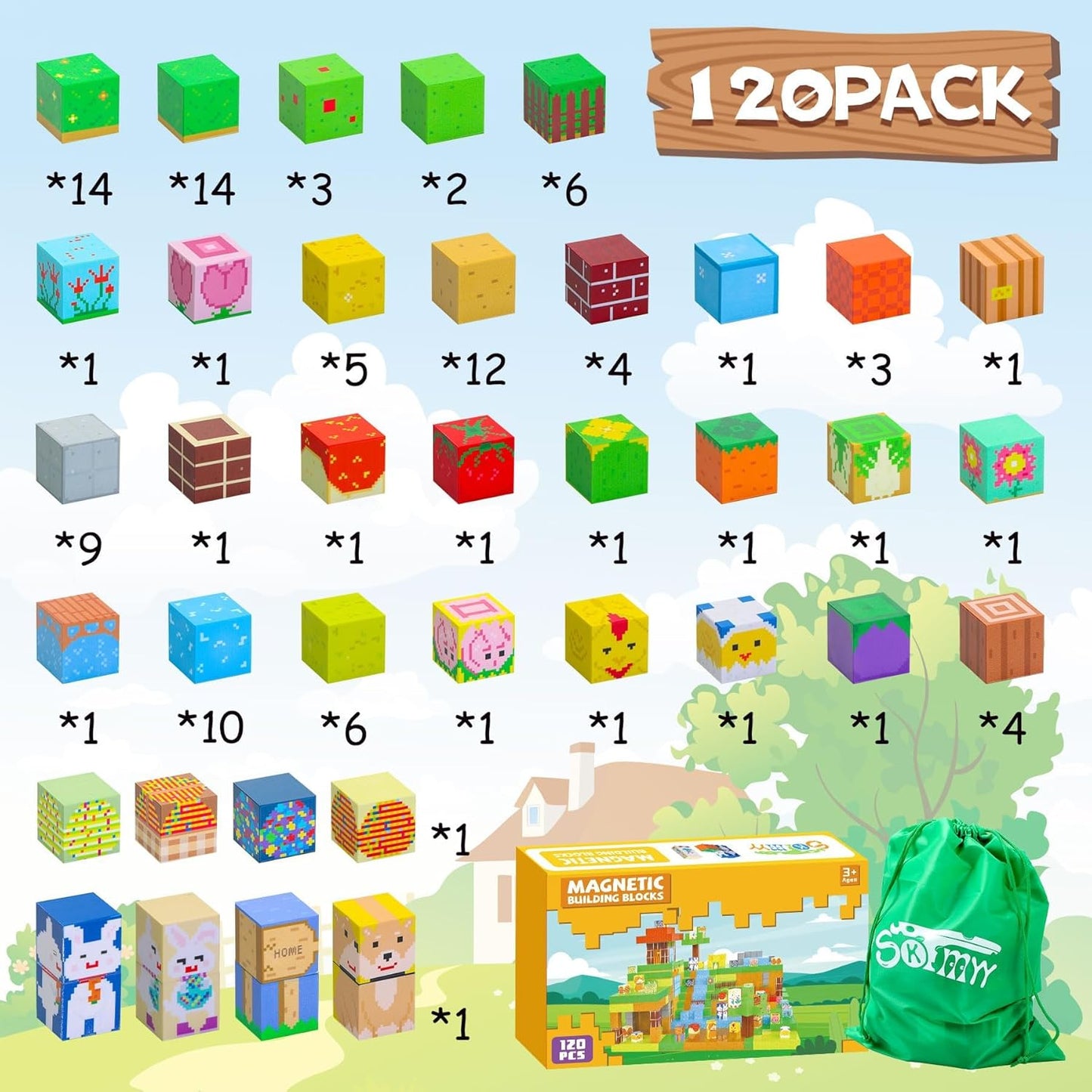 Mini Magnetic Tiles,78PCS Travel Magnetic Tiles Set with Iron Box,Portable Building Blocks for Kids Ages 3+,Car Airplane Travel Essentials Kids Toy,Creative STEM Toys Birthday Gift for Boys & Girls
